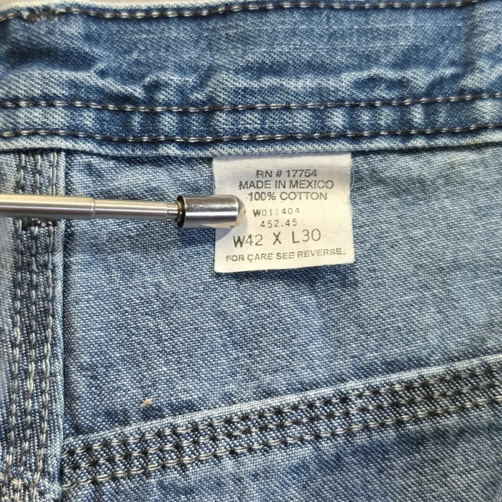 Key Men's Denim Carpenter Blue Jeans Straight Leg Size 42x30‎ Actual 41x30
